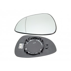 Стекло левого зеркала с подогревом (асферическое) хром Ford Fiesta - 6 поколение