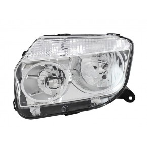 Фара левая под корректор серебристая рамочка отражателя (h1+h7) Renault Duster