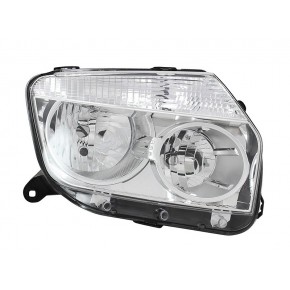 Фара правая под корректор серебристая рамочка отражателя (h1+h7) Renault Duster