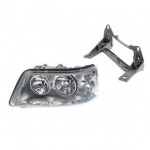 Фара левая электрическая с мотором серая рамочка отражателя (h1+h7) (+multivan) Volkswagen Transporter T5