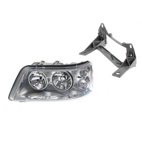 Фара левая электрическая с мотором серая рамочка отражателя (h1+h7) (+multivan) Volkswagen Transporter T5