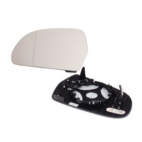 Стекло левого зеркала с подогревом (асферическое) хром Audi A3 8P