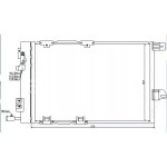 Конденсатор (радиатор) кондиционера (540x380mm) Opel Astra G