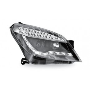 Тюнинг - комплект линзованных фар с регулирующим мотором с led (светодиоды) указатель поворота внутри черные Opel Astra H