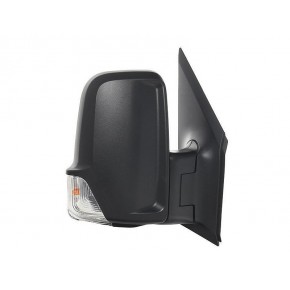 Зеркало правое электрическое с подогревом чёрная крышка с указателем поворота (выпуклое) Mercedes Sprinter
