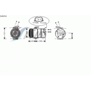 Компрессор кондиционера Opel Meriva - 1 поколение