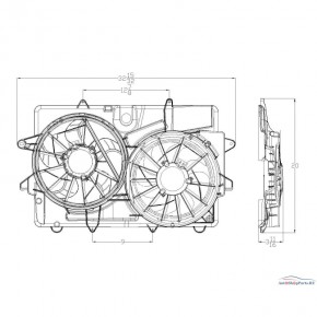 Диффузор радиатора и кондиционера Ford Escape USA