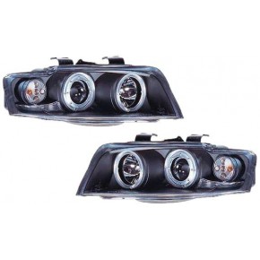 Тюнинг - комплект линзованных фар ангельские глазки Audi A4 B6