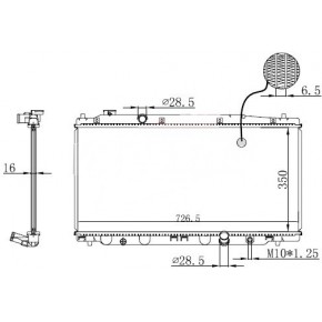 Радиатор охлаждения двигателя 1.2/1.4/1.5 Honda Jazz / Fit