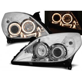 Комплект фар линзованные ангельские глазки под корректор внутри хром Opel Vectra С SIGNUM