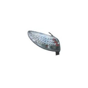 Задний фонарь внешний левый прозрачный с led (светодиоды) габаритом Peugeot 206