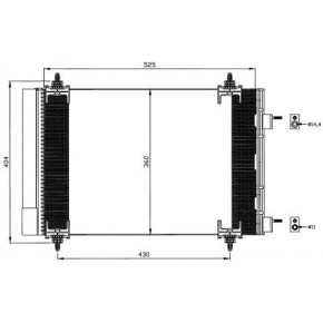Конденсатор (радиатор) кондиционера Peugeot 307