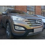 Защита радиатора Hyundai Santa Fe 2012-2015 chrome