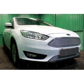 Защита радиатора Ford Focus III (рестайлинг) 2014- chrome верх PREMIUM
