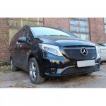Защита радиатора Mercedes-Benz Vito III (W447) 2014- black низ PREMIUM