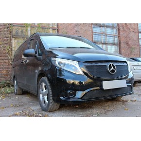 Защита радиатора Mercedes-Benz Vito III (W447) 2014- black низ PREMIUM