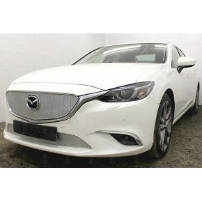 Защита радиатора Mazda 6 (Supreme, Supreme Plus, Executive) 2015- chrome верх PREMIUM