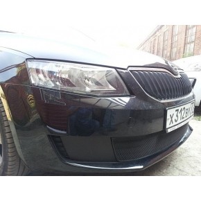 Защита радиатора Skoda Octavia A7 Scout 2013- black