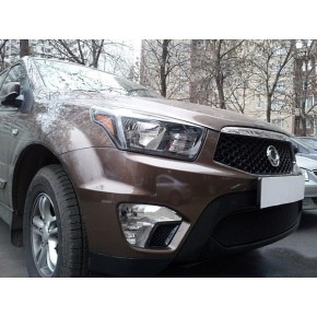 Защита радиатора Ssang Yong Actyon Sport 2012- black