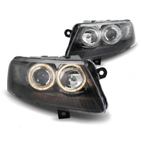 Тюнинг - комплект линзованных фар ангельские глазки Audi A6 C6