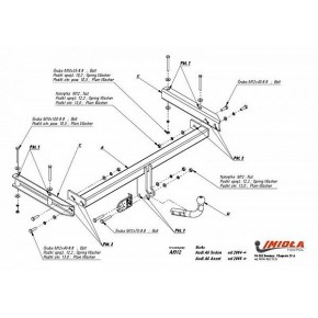 Фаркоп Audi A6 седан/универсал, в т.ч. Quattro 2004-2011 твердое крепление (без электрики)