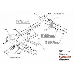 Фаркоп BMW 5-Series седан/универсал, исключая M5 2003-2010 твердое крепление (без электрики)