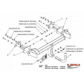 Фаркоп BMW 3-Series седан/купе 1998-2005, BMW 3-Series Compact 2001-2005 твердое крепление (без электрики)