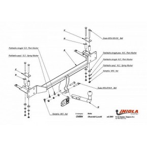 Фаркоп Chevrolet Lacetti хетчбек 2004-2012 твердое крепление (без электрики)