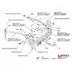 Фаркоп Citroen C8 2005-2010, FIAT Ulysse 2002-2010, Lancia Phedra 2002-2010, Peugeot 807 2002-2010 твердое крепление (без электрики)