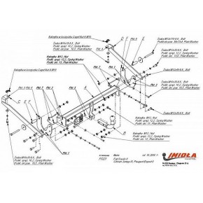Фаркоп Citroen Jumpy 2007-, FIAT Scudo 2007-, Peugeot Expert 2007-, Toyota ProAce 2013- твердое крепление (без электрики)