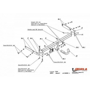 Фаркоп Mazda 5 2005-2010, 2010-2015 твердое крепление (без электрики)