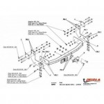 Фаркоп Mercedes Sprinter 3050 мм фургон 1995-2006, Volkswagen LT 28-35 3050 мм 1995-2006 фланцевое крепление (без электрики)