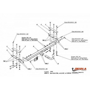 Фаркоп Opel Astra хетчбек/седан 1998-2004, Chevrolet Viva 2004-2008 твердое крепление (без электрики)