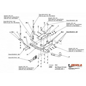 Фаркоп Opel Omega A седан 1986-1994, Opel Omega B седан 1994-2003 твердое крепление (без электрики)