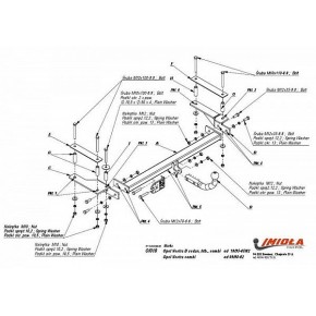 Фаркоп Opel Vectra хетчбек/седан/универсал 1995-1998, Opel Vectra седан/универсал 1998-2002 твердое крепление (без электрики)