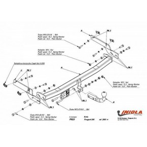 Фаркоп Peugeot 206 хетчбек 2003-2010, Peugeot 206+ хетчбек 2003-2010 твердое крепление (без электрики)