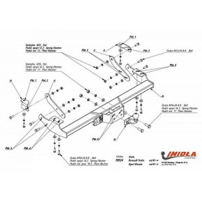 Фаркоп Renault Trafic 2001-2014, Nissan Primastar 2002-2014, Opel Vivaro 2001-2014 фланцевое крепление (без электрики)