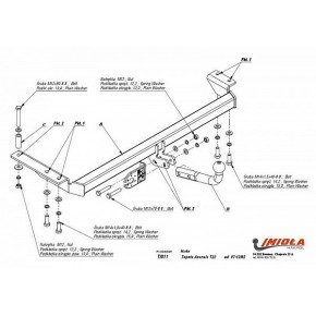 Фаркоп Toyota Avensis универсал 1997-2002 твердое крепление (без электрики)