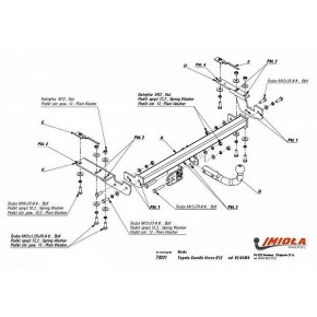 Фаркоп Toyota Corolla Verso 2002-2004 твердое крепление (без электрики)