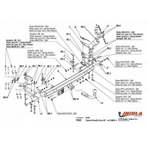 Фаркоп Toyota Corolla Verso 2004-2009 твердое крепление (без электрики)
