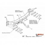 Фаркоп Volkswagen Touareg 2003-2010, Touareg 2010-, Porsche Cayenne 2003-2010, 2010-твердое крепление (без электрики)