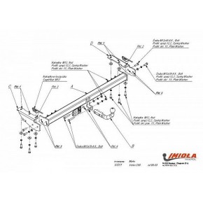 Фаркоп Volvo S80 1998-2005 твердое крепление (без электрики)