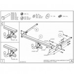 Фаркоп оцинкованный Mercedes C-Class W204 седан 2007-2014 / S204 универсал 2007-2014, кроме AMG съемное крепление (без электрики)