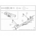 Фаркоп оцинкованный Nissan Primastar 2002-2014, Opel Vivaro 2002-2014, Renault Trafic 2002-2014 твердое крепление (без электрики)