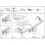 Фаркоп оцинкованный Peugeot 208 хетчбек 2012- твердое крепление (без электрики)