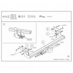 Фаркоп оцинкованный Peugeot 207 хетчбек 2006-2012 твердое крепление (без электрики)