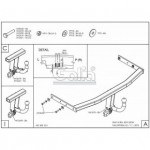 Фаркоп оцинкованный SEAT Altea 2004-, SEAT Leon 2005-2013 твердое крепление (без электрики)