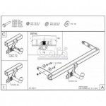 Фаркоп оцинкованный Volvo XC60 2008-2017, Volvo S60 2010-, Volvo V60 2010- твердое крепление (без электрики)
