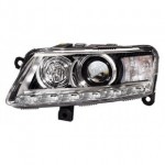 Тюнинг - комплект линзованных фар (ксенон) с дхо с led (светодиоды) - d2s - Audi A6 C6