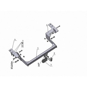 Фаркоп Hyundai H1 4wd 2005-2007 (без электрики)